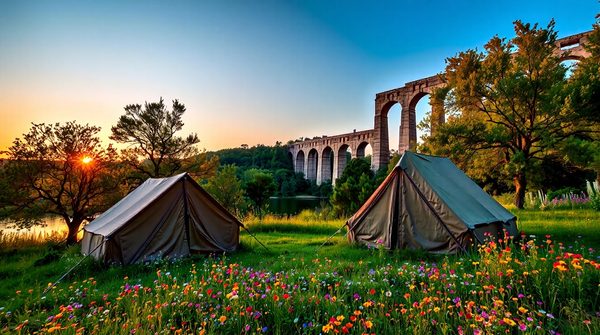 Explorez le camping paradisiaque au bord du pont du gard